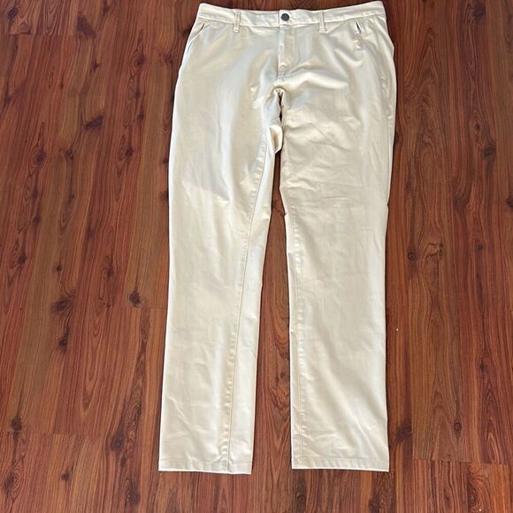Taylrd pants with zipper straight leg 34/34 cream yellow - Picture 1 of 5